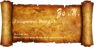 Zsigmond Margit névjegykártya